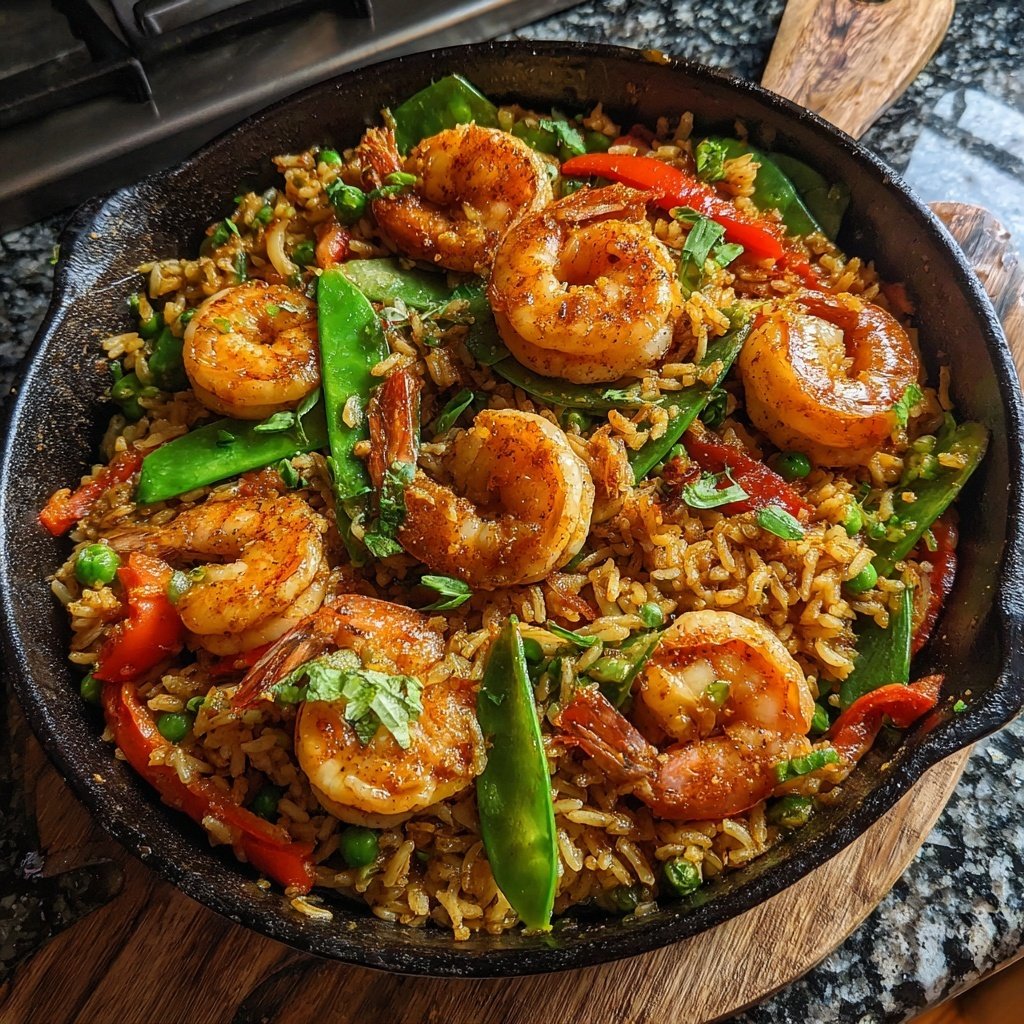 Healthy Shrimp and Rice Skillet