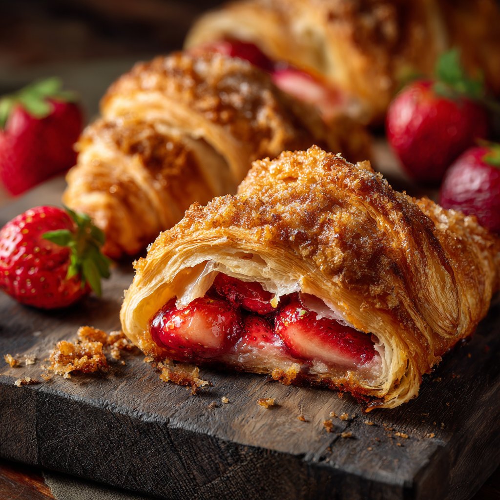 Cinnamon Sugar Strawberry Croissants