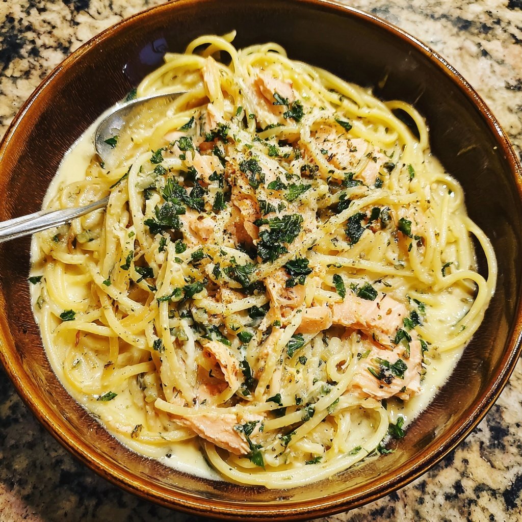 Creamy Salmon Spaghetti Delight