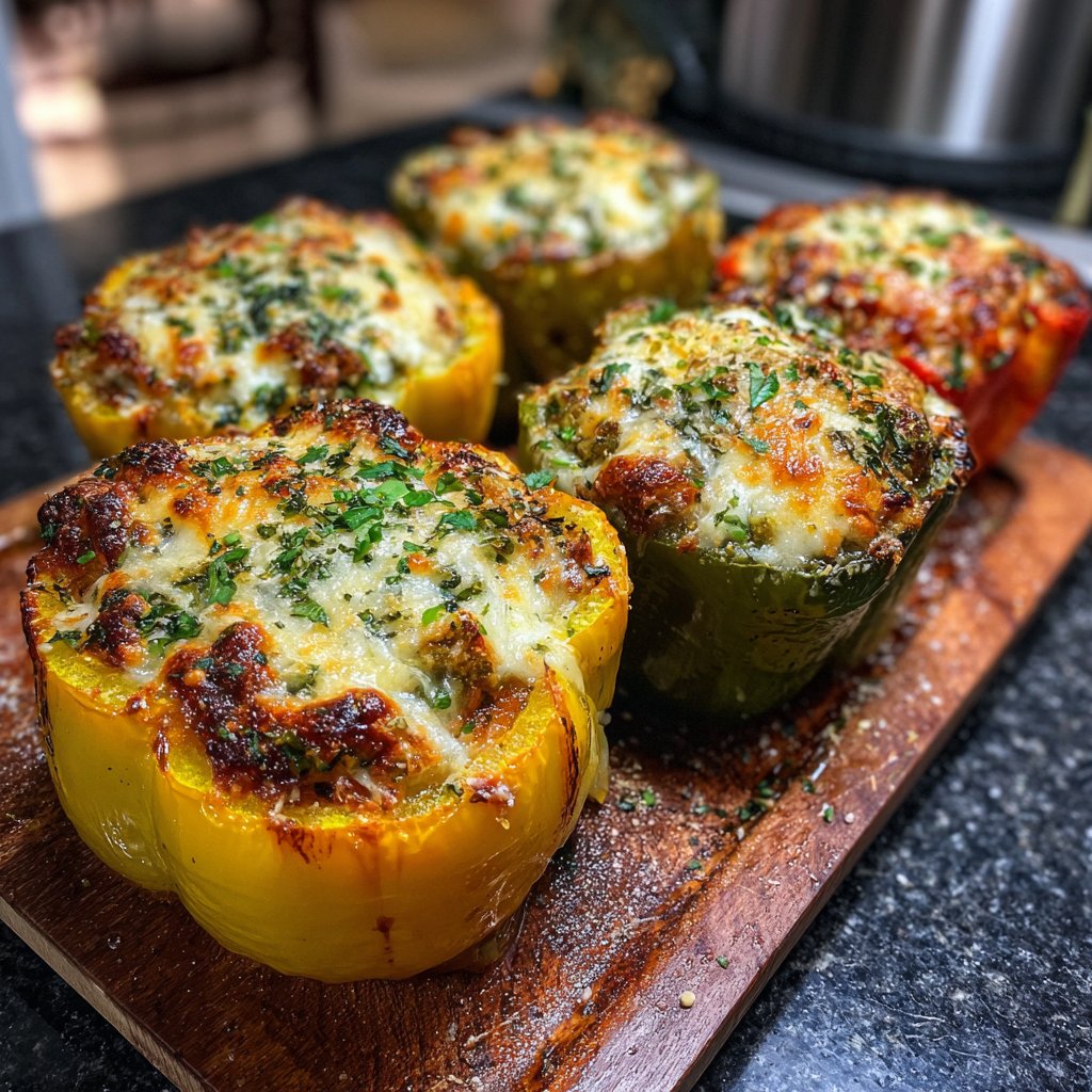 Quick Cheese Stuffed Peppers