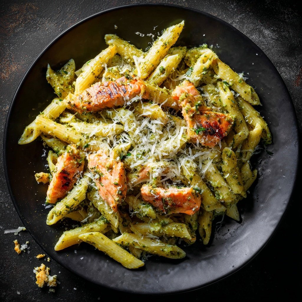 Pesto Salmon Penne Pasta