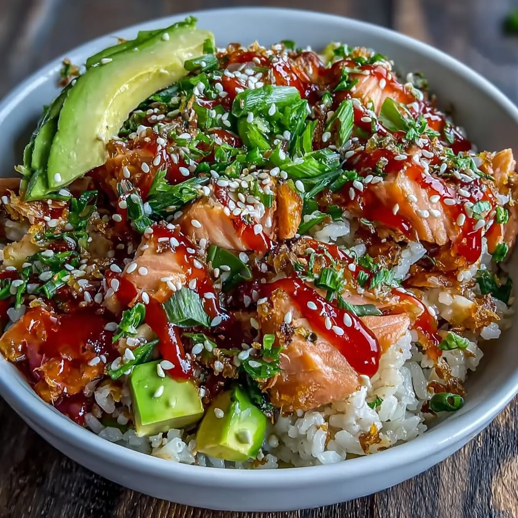 Sriracha Salmon Rice Bowl