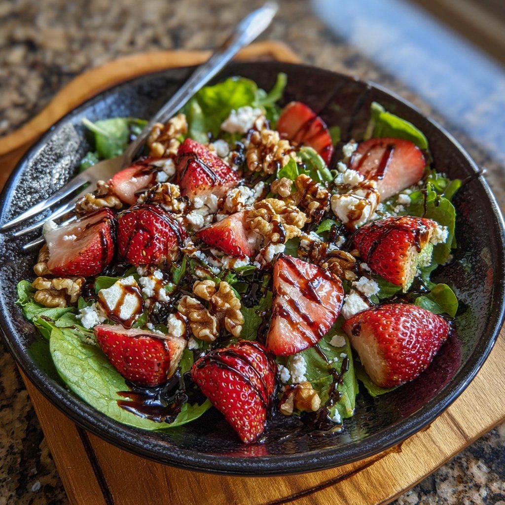 Strawberry Walnut Salad with Cheese